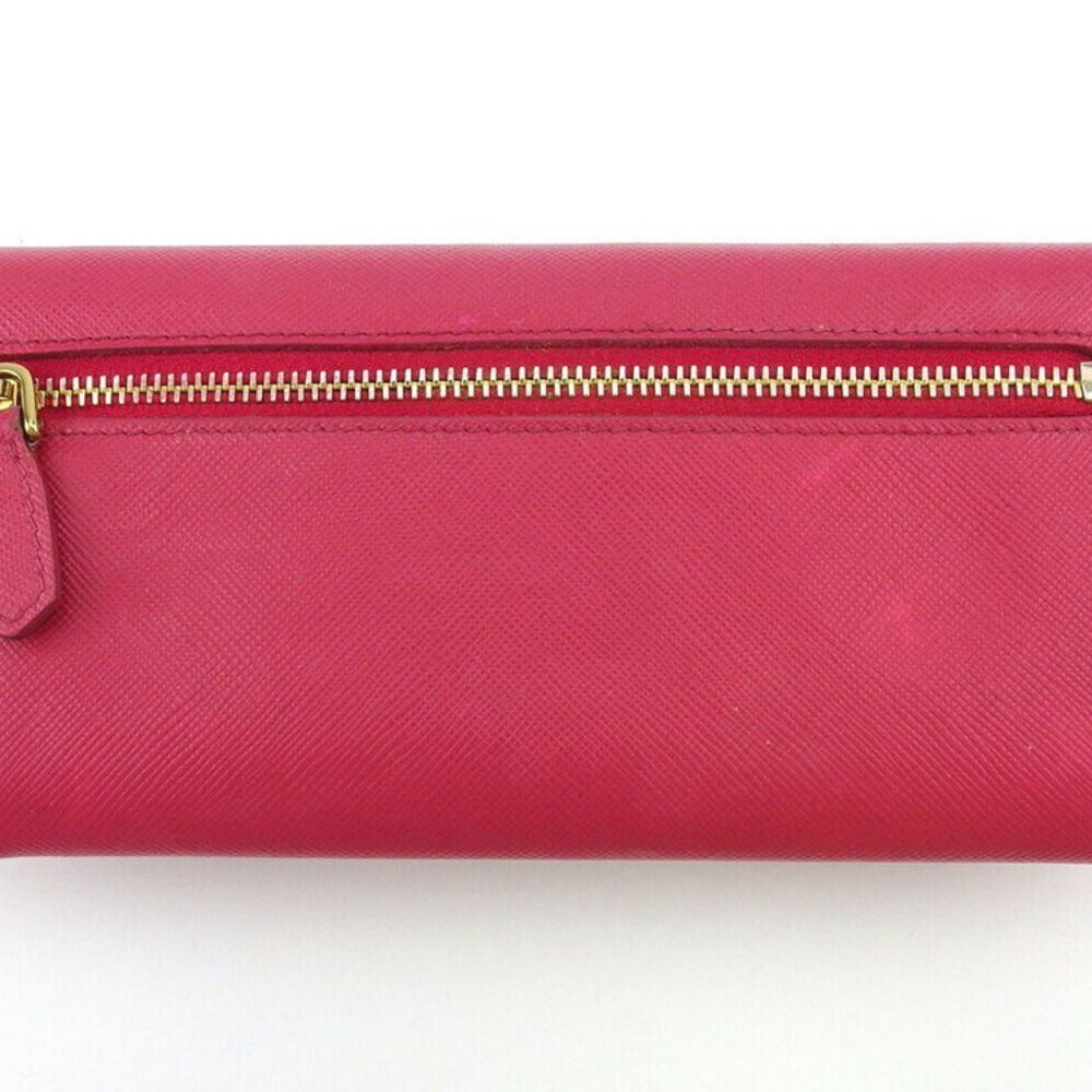 PRADA Purse Ribbon Pink Safiano Leather Auth USED T18178 - Picture 8 of 8